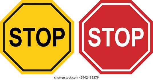 Stop sign vector art, Icons and road sign
