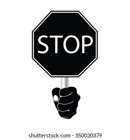 stop sign vector in black color