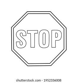 Stop Sign Vector Black White Stop Stock Vector (royalty Free 