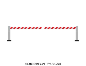 Stop sign vector. Closed automatic barrier on white background. Vector illustration.