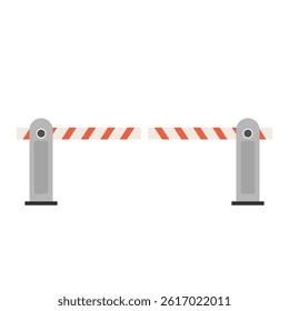 Stop sign vector. Closed automatic barrier on white background. Vector illustration.