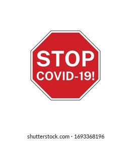 Stop sign. Vector stop Covid-19 icon, logo. Stock illustration