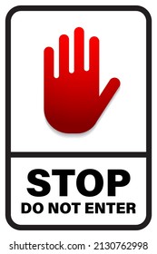 Stop sign vector design, template symbol and icon of do not enter area