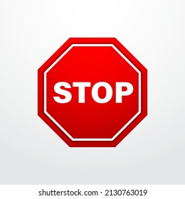 Stop sign vector design, template symbol and icon of do not enter area