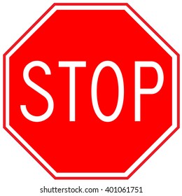 Stop sign vector icon.