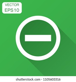 Stop sign vector icon in flat style. Danger symbol illustration with long shadow. Stop alert business concept.