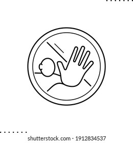 Stop sign vector icon in outline