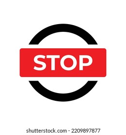 Stop sign vector icon in white background