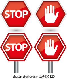 Stop sign, vector illustration