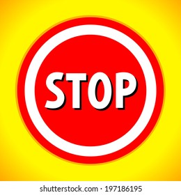 Stop sign  Vector illustration 