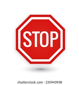 Stop sign. Vector illustration.