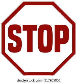 Stop Sign Vector Illustration. 