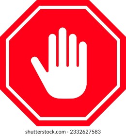 Stoppschild, Vektorgrafik: Eine mutige und ikonische Vektorgrafik eines Stoppschildes, die Vorsicht symbolisiert und die Notwendigkeit zum Stillstand signalisiert. Verwenden Sie sie, um wichtige Nachrichten in Ihren Designs zu vermitteln.