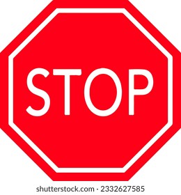 Stop sign vector illustration: A clear and recognizable vector representation of a stop sign, perfect for communicating the need to stop or halt in your design projects.