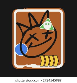 Conjunto de diseño de Ilustración vectorial de letrero de parada. Paquete de diseño de etiqueta engomada de advertencia de stop sign. Paquete de diseño de ropa de calle de Vector Urbana. Garabatos