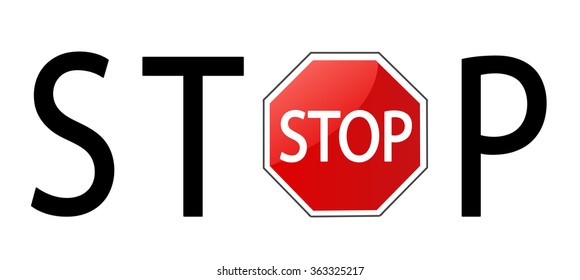 Stop sign vector illustration on white background