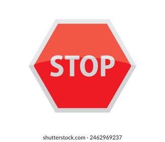 Stop sign vector illustration. Road, traffic, safety, red, warning, safety, entry, street, roadsign, danger, prohibited, allowed, roadsign. Can use for infographic, banner, poster, web design.