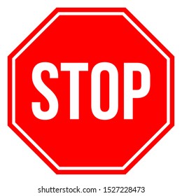 Stop sign vector illustration. Traffic symbol rules and regulations.