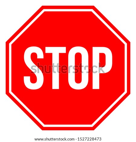 Stop sign vector illustration. Traffic symbol rules and regulations.