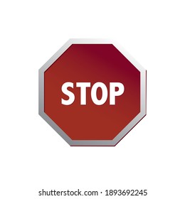 STOP sign, vector illustration, white background
