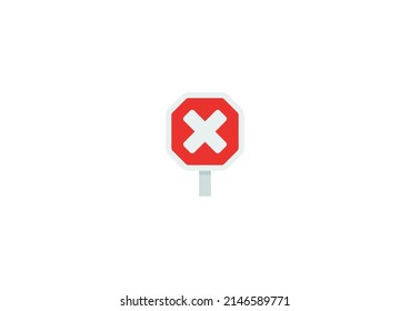 Stop Sign Vector Isolated Emoticon. Stop Sign Icon