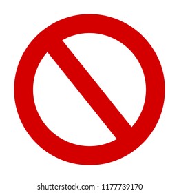 Stop Sign Vector Red Icon. Vector Warning Or No Entry Forbidden Circle And Line Symbol