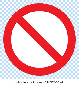 Stop sign vector red icon. Vector warning or no entry forbidden circle and line symbol isolated on transparent background