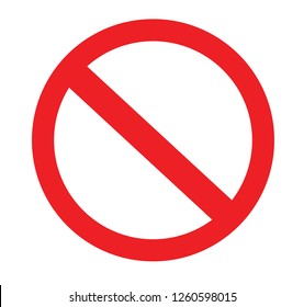 Stop sign vector red icon. No sign, red warning isolated. Vector illustration. 