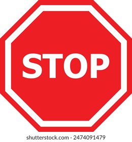 Stop sign vector road sign