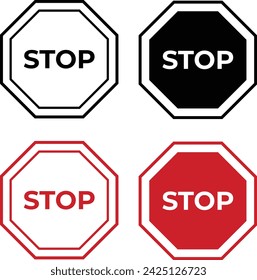 señal de stop vector carretera, no entrar, señal de prohibición