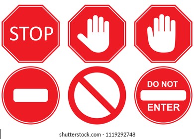 Stop Sign Vector Set Stock Vector (Royalty Free) 1119292748 | Shutterstock