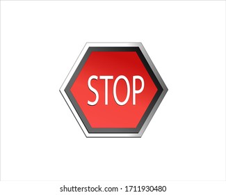 Stop Sign Vector Simple Roadsign