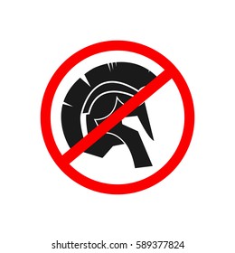 stop sign warrior helmet - vector