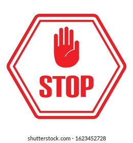 Stop Sign White Color Hand On Stock Vector (Royalty Free) 1623452728 ...