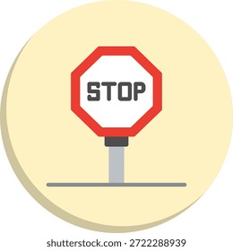 Icono de estilo de círculo plano de señal de parada