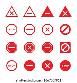 Stop Signs Collection Red White Traffic Stock Vector (royalty Free 