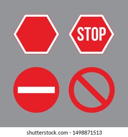 Stop Signs Comercial Use Flat Design