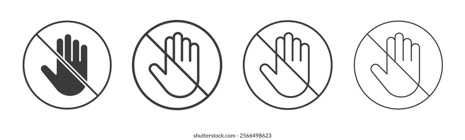 Stop signs flat and linear vector illustration on white background.