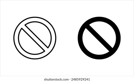 Stop Signs and Icons Set. Line Style vector illustration on white background