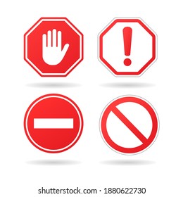 stop signs, road warning symbols