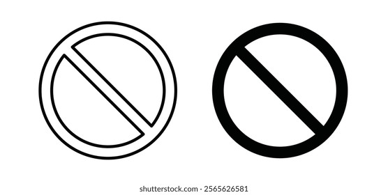 Stop signs set in black and white colors icons in black and white colors