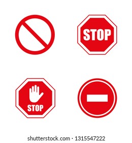 Stop Sign Set Isolated On White Stock Vector (Royalty Free) 344835086 ...