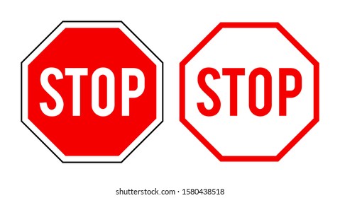 STOP signs vector isolated on white