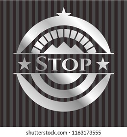 Stop silver emblem or badge