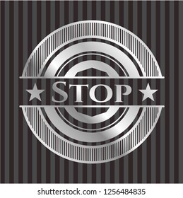 Stop silvery badge