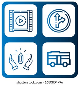 stop simple icons set. Contains such icons as Video player, Traffic sign, Hands, Bus, can be used for web, mobile and logo