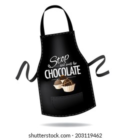 Stop and smell the chocolate apron. EPS 10 vector.