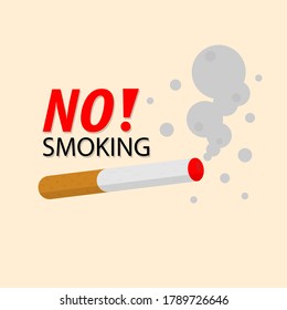 Stop Smoking. Burning cigarette with a smoke formed skull dead