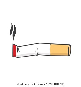 Stop Smoking Cigarette butt icon on a white background
