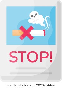 Dejar de fumar el concepto de cigarrillo, el Vector de Volante de Fantasma Diseño de iconos, Sin símbolo del día del tabaco, Signo de dejar de fumar, Cigarrillo o material de fumadores Ilustración